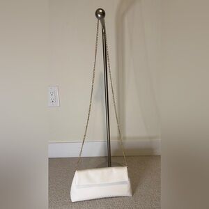 Ardene White Shoulder Bag with Gold Chain